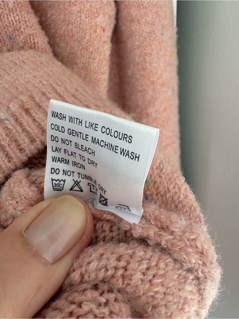 Self Contrast Pink Speckled Ruffle Collar Cardigan Size M - Picture 5 of 11